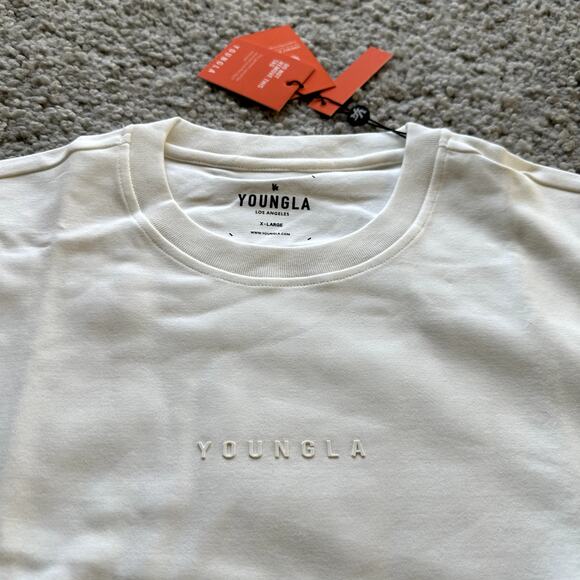 Men's YoungLA Thick#450 CloudFoamLongSleeveCrewNeck, XL, NWT, White - Picture 3 of 6